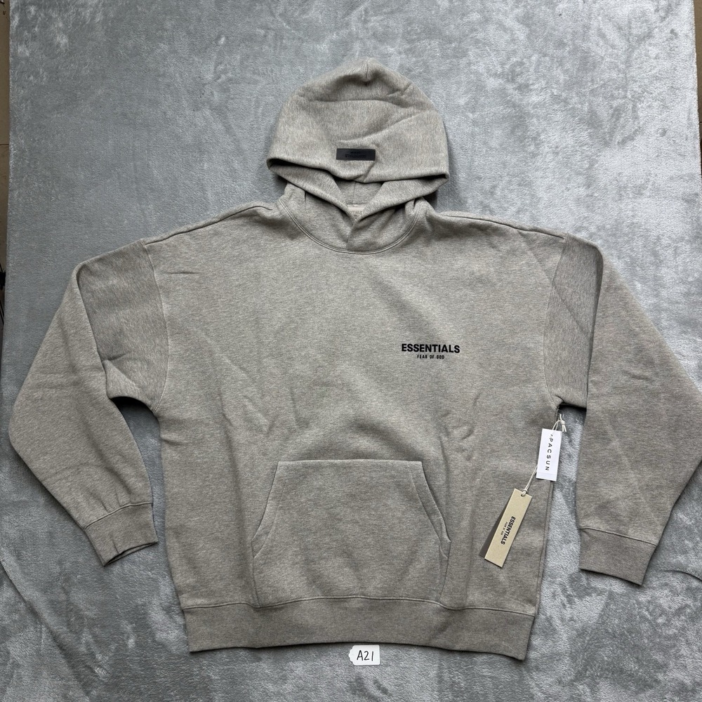 NEW Fear of God Essentials Dark Oatmeal Hoodie Size XL